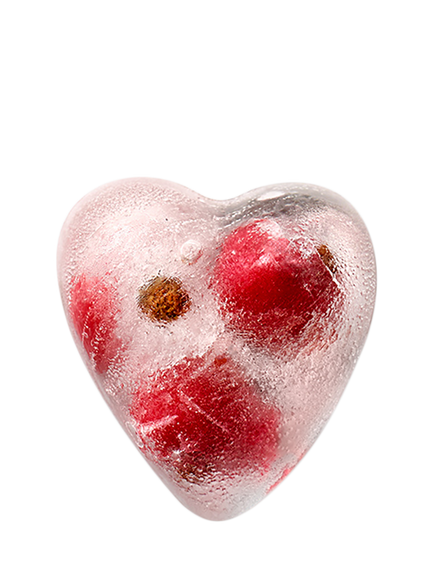 Lékué Heart Ice Cube Tray with Lid, 14 Cube, Red - view 2, Red