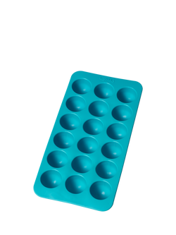 Lékué Round Ice Cube Tray with Lid, 18 Cube, Turquoise, Turquoise