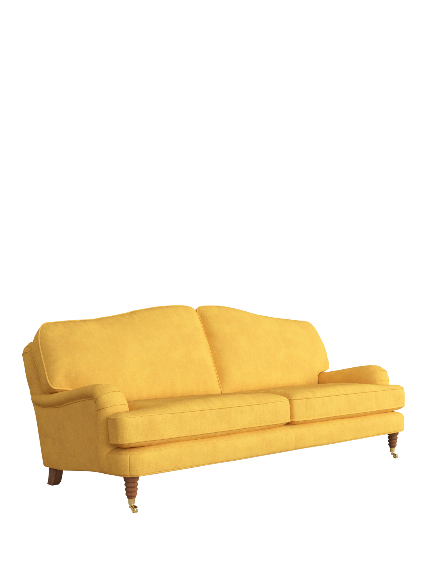 Lynden Range, Laura Ashley Lynden Grand 4 Seater Sofa, Teak Leg, Bainton Ochre Yellow