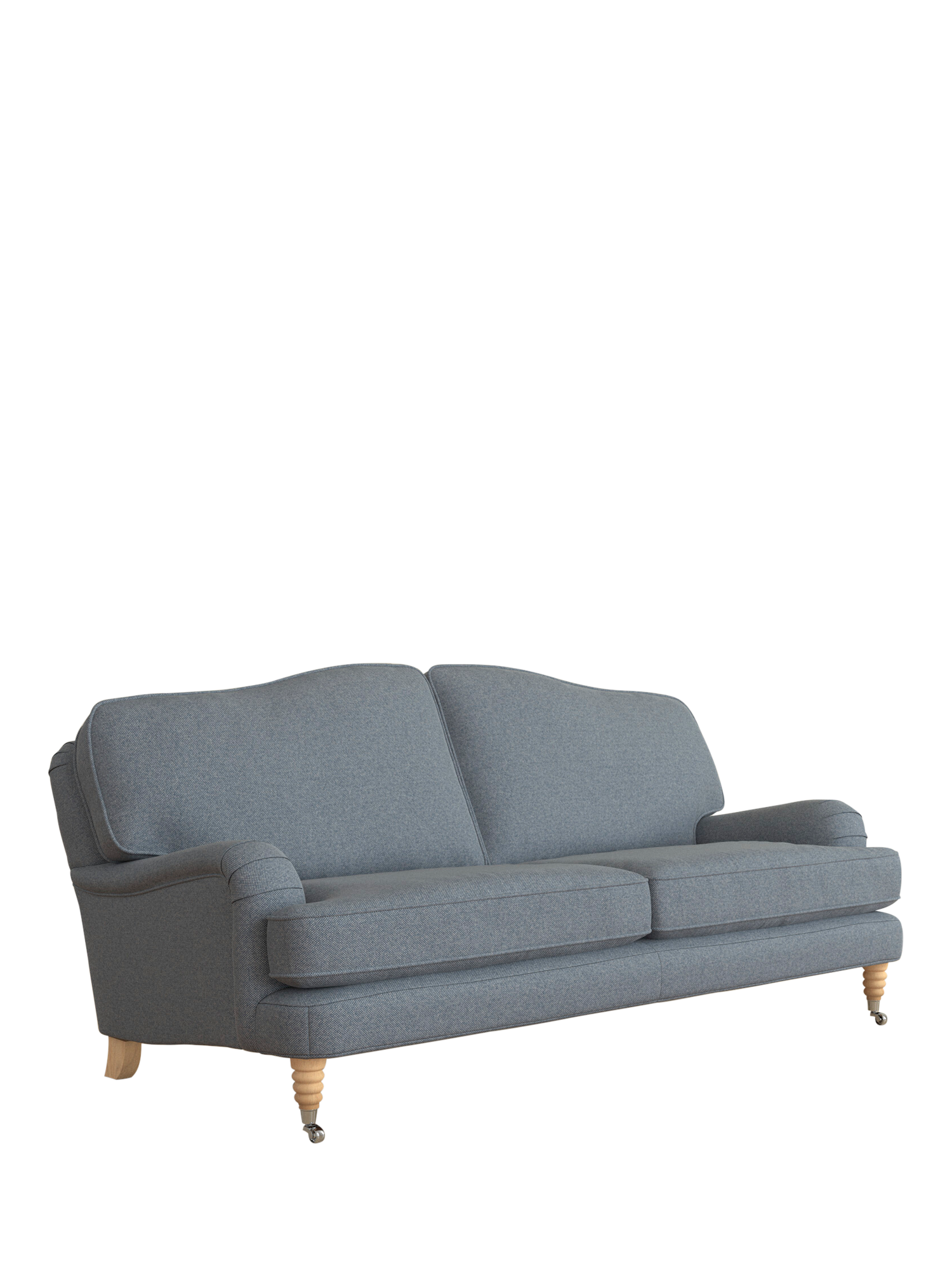 Lynden Range, Laura Ashley Lynden Large 3 Seater Sofa, Oak Leg, Anneliese Midnight Blue