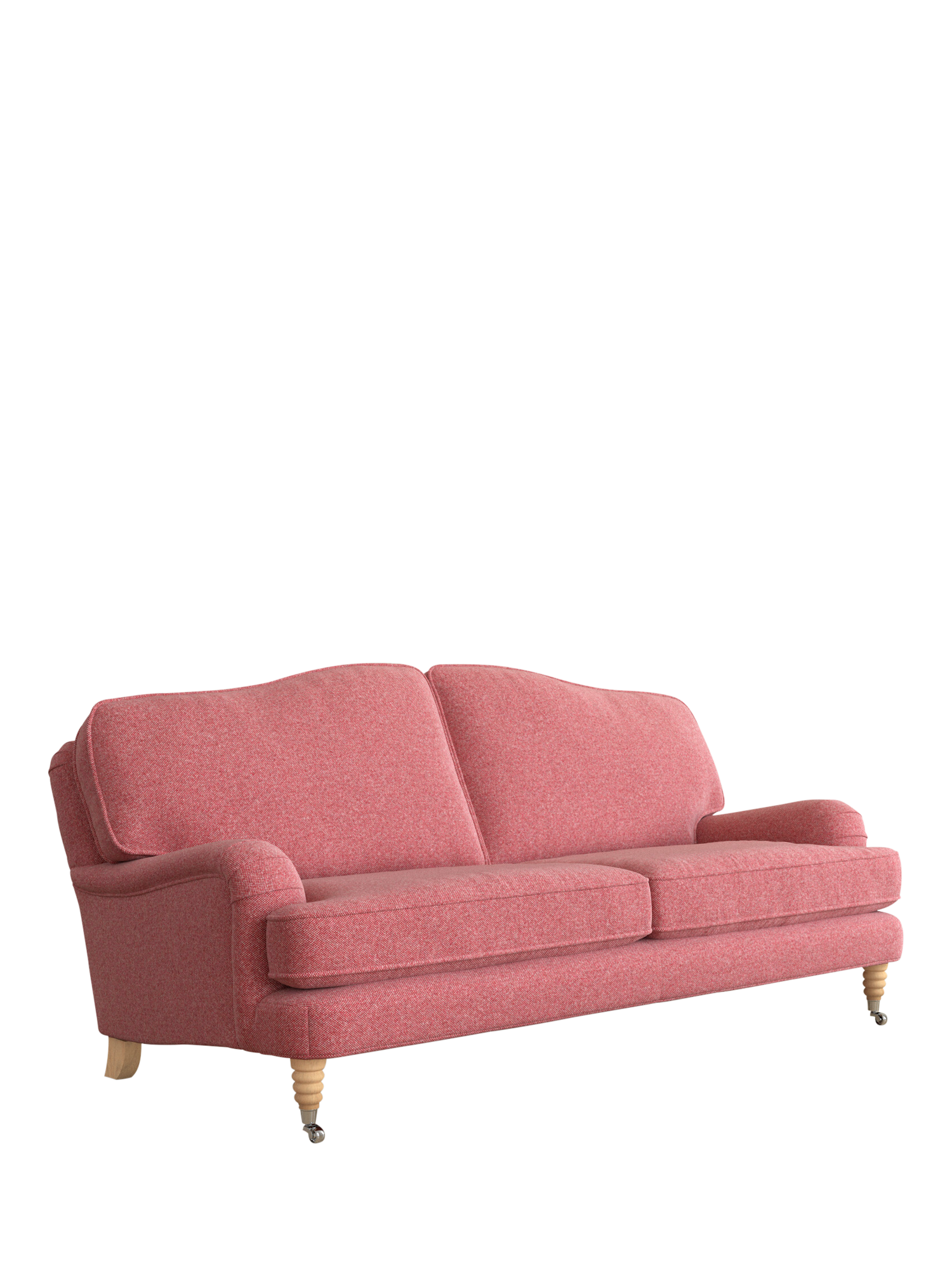 Lynden Range, Laura Ashley Lynden Large 3 Seater Sofa, Oak Leg, Anneliese Rosewood Red