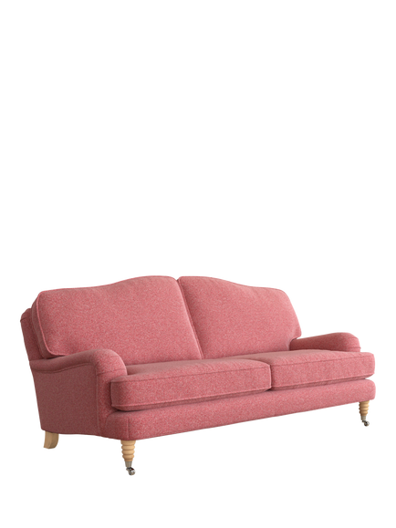 Laura Ashley Lynden Large 3 Seater Sofa, Oak Leg, Anneliese Rosewood Red