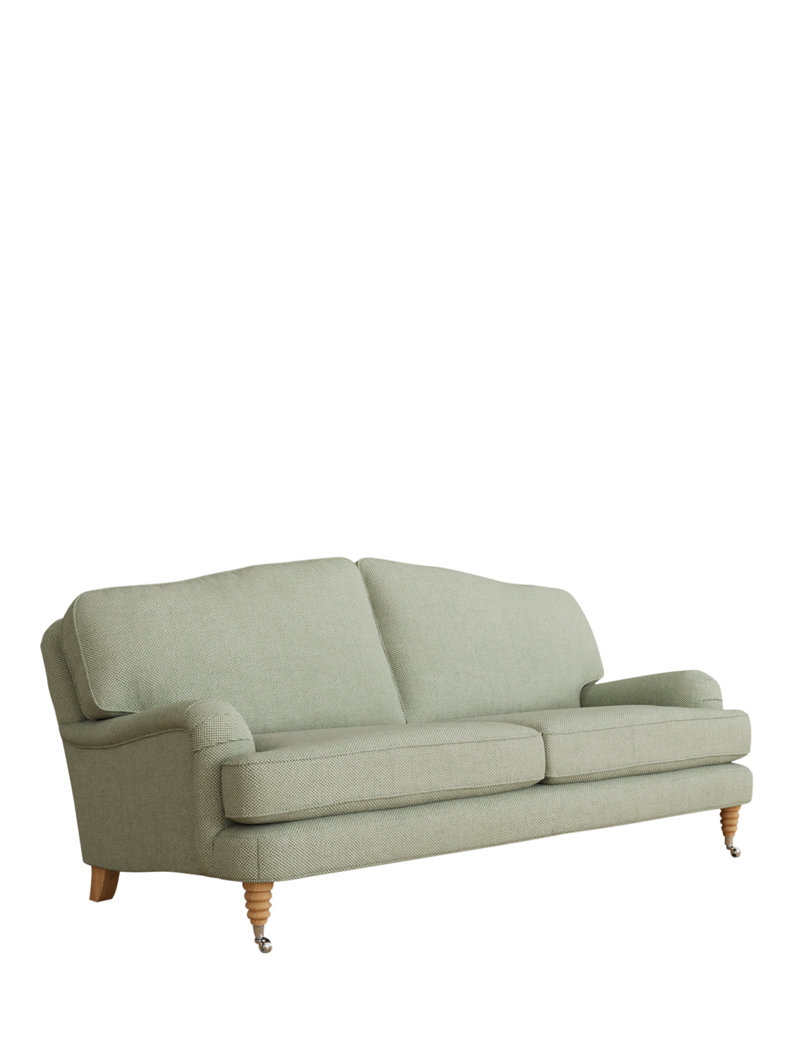 Lynden Range, Laura Ashley Lynden Large 3 Seater Sofa, Oak Leg, Anneliese Sage