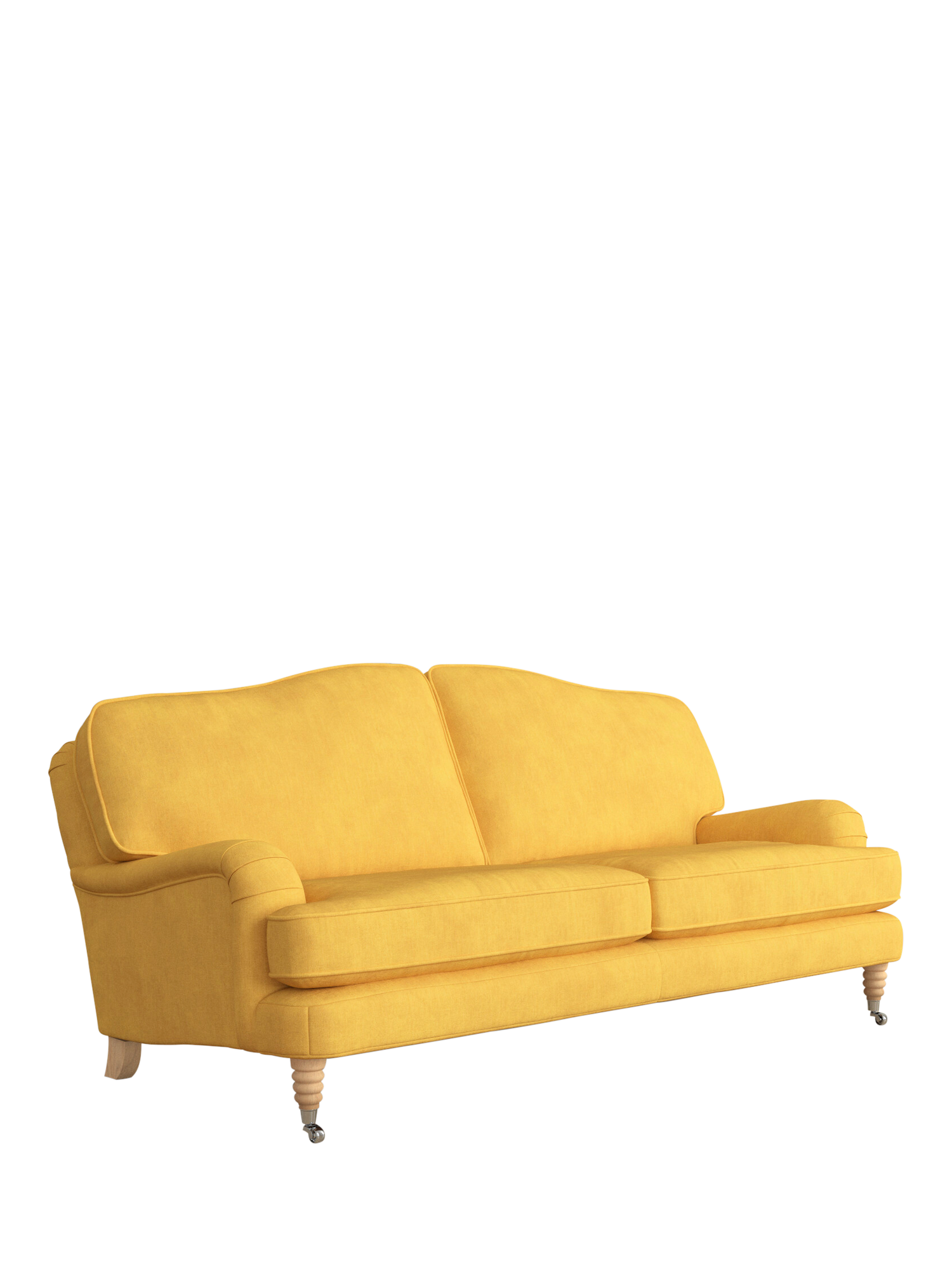 Lynden Range, Laura Ashley Lynden Large 3 Seater Sofa, Oak Leg, Bainton Ochre Yellow
