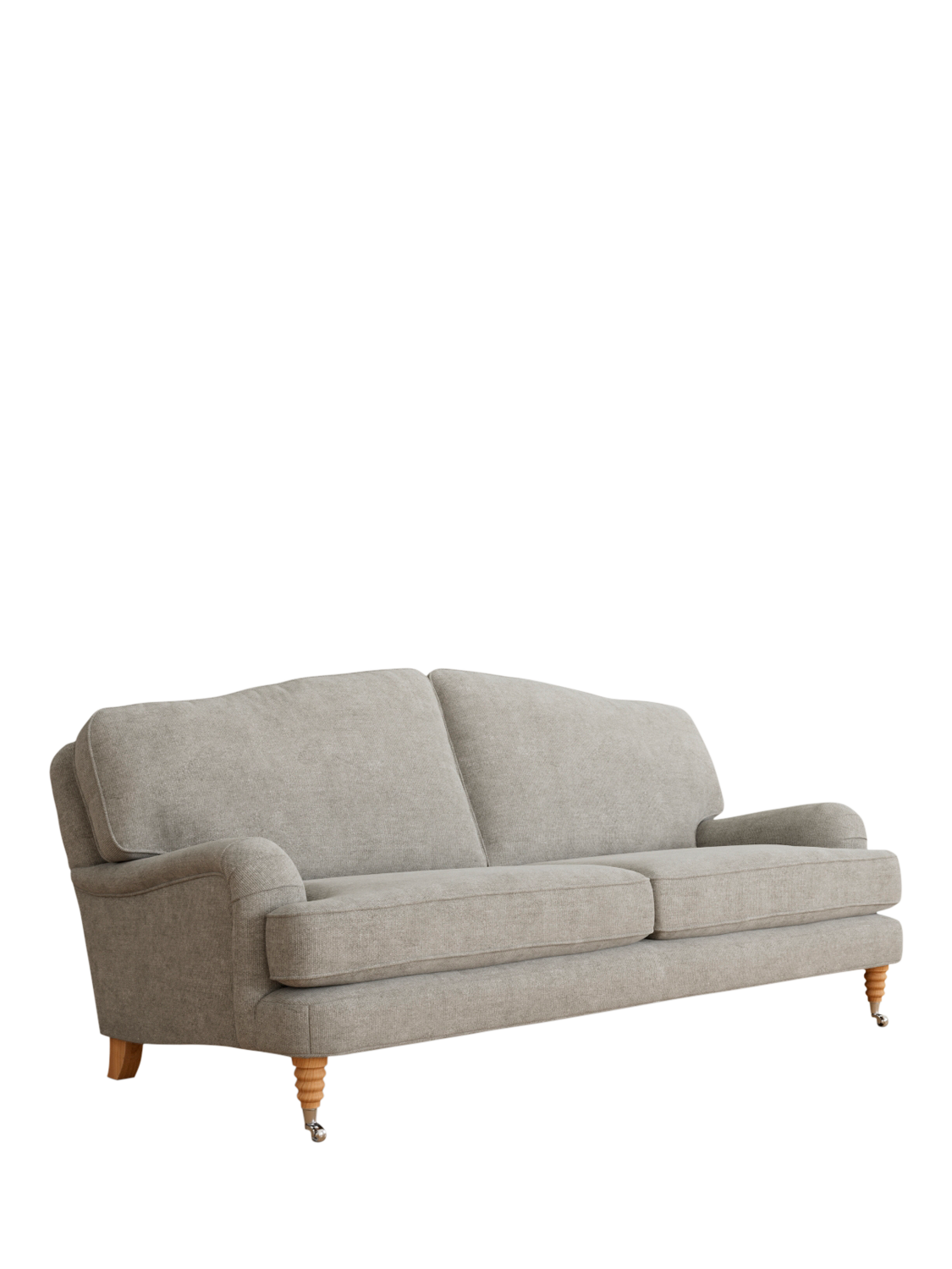 Lynden Range, Laura Ashley Lynden Large 3 Seater Sofa, Oak Leg, Orla Pale Steel