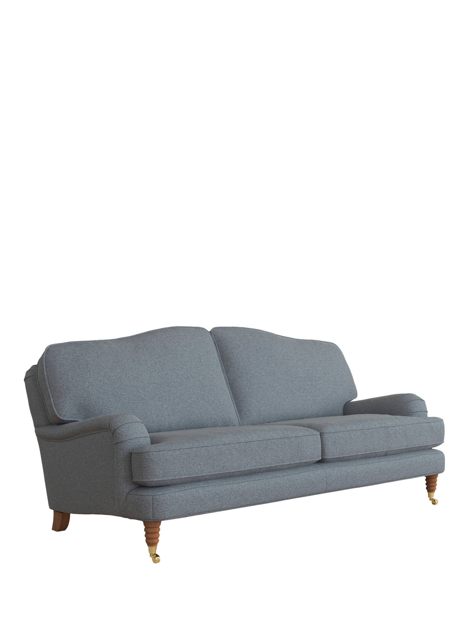 Lynden Range, Laura Ashley Lynden Large 3 Seater Sofa, Teak Leg, Anneliese Midnight Blue