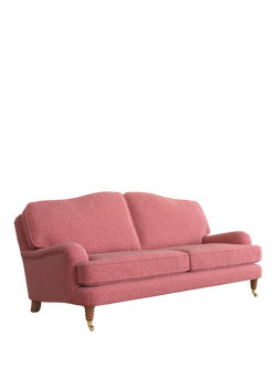 Laura Ashley Lynden Large 3 Seater Sofa, Teak Leg, Anneliese Rosewood Red