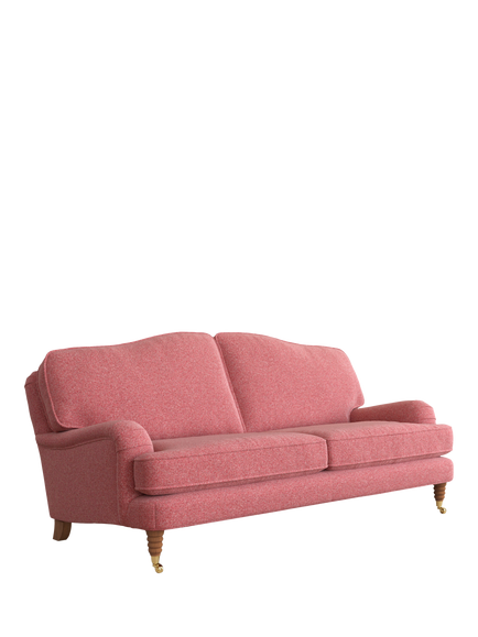 Laura Ashley Lynden Large 3 Seater Sofa, Teak Leg, Anneliese Rosewood Red