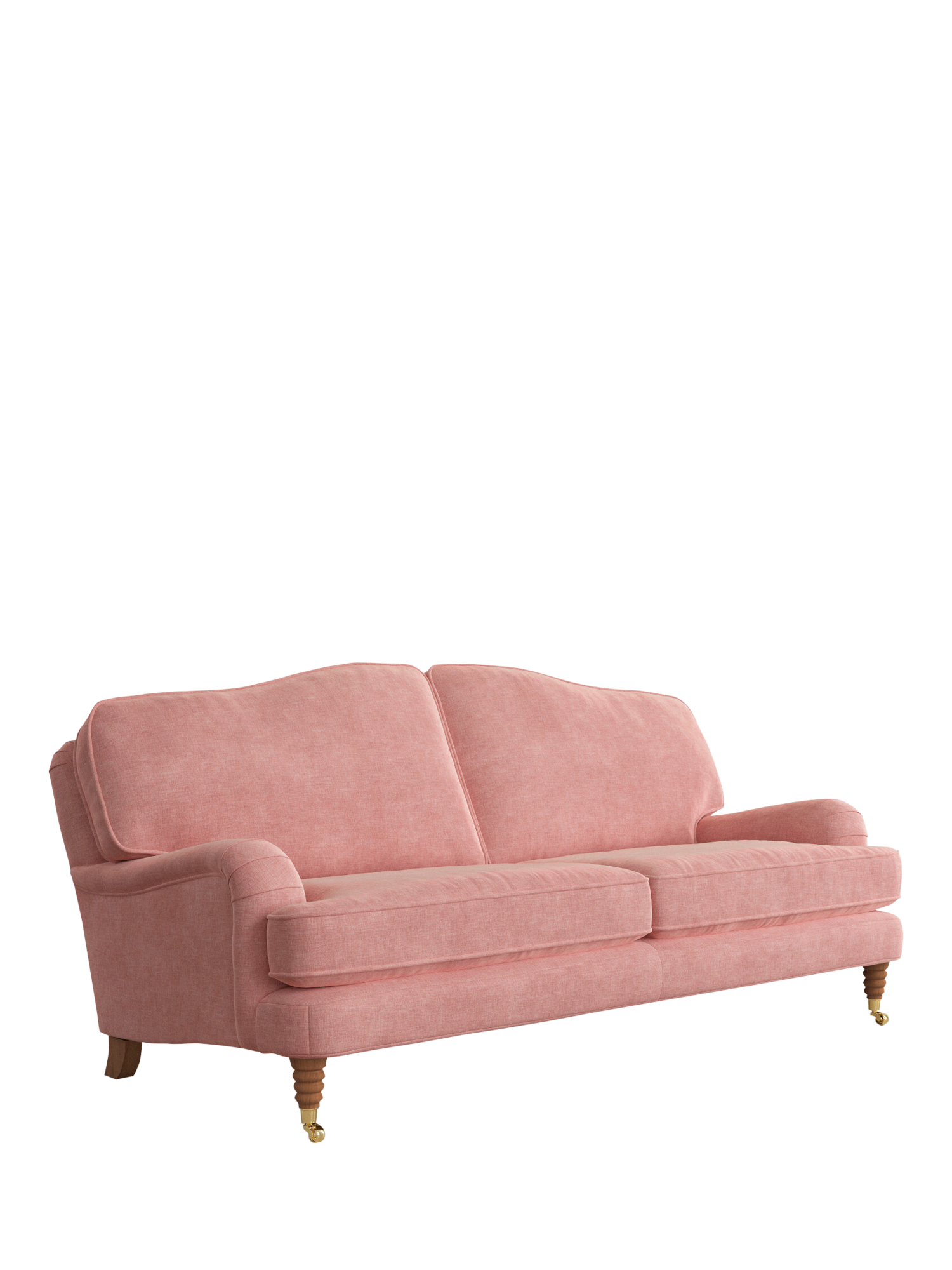 Lynden Range, Laura Ashley Lynden Large 3 Seater Sofa, Teak Leg, Bainton Old Rose Pink