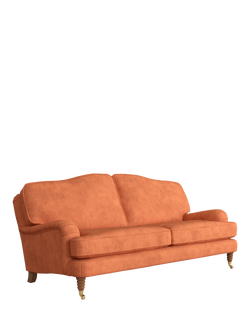 Laura Ashley Lynden Large 3 Seater Sofa, Teak Leg, Bainton Terracotta
