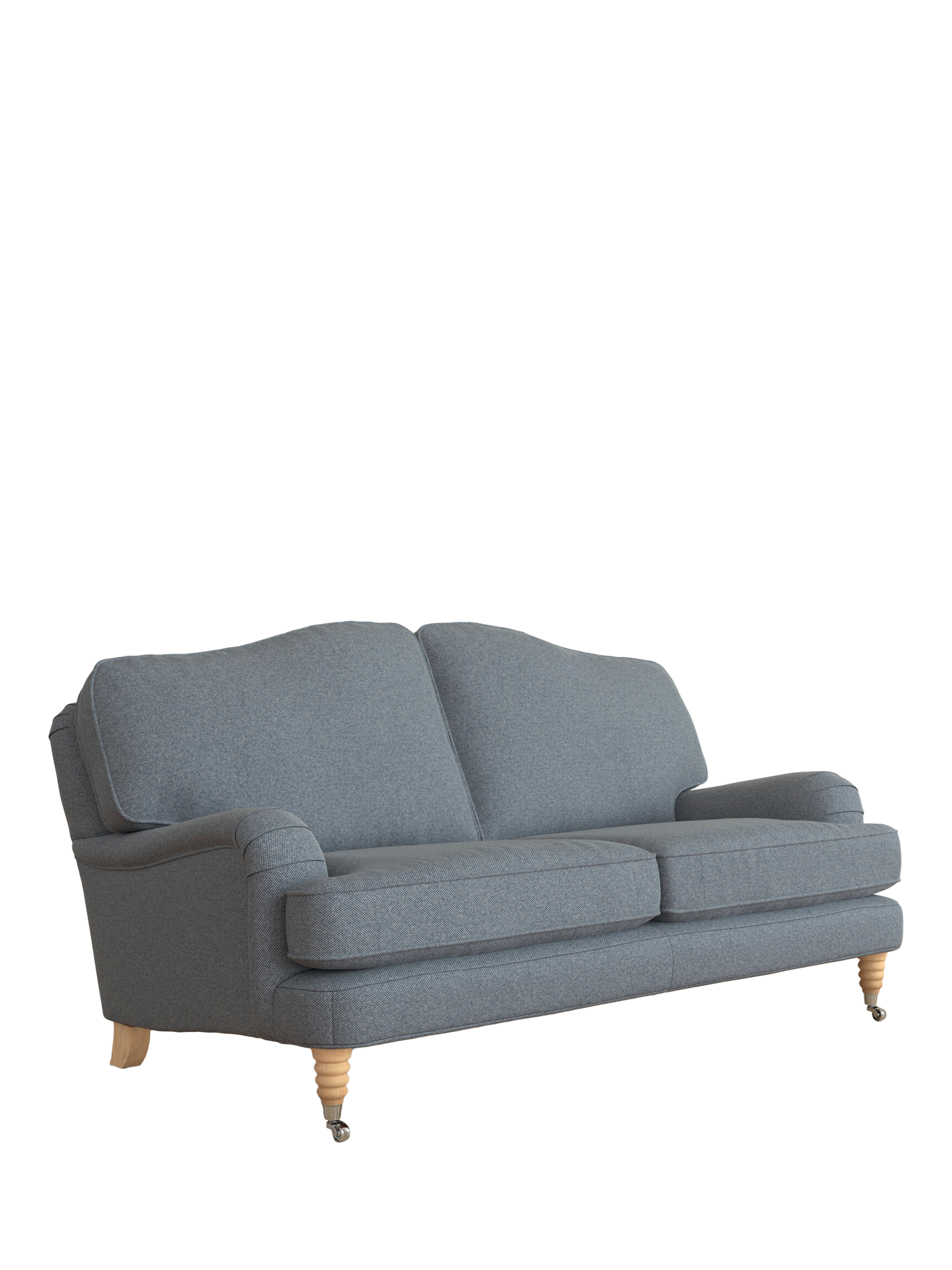 Lynden Range, Laura Ashley Lynden Medium 2 Seater Sofa, Oak Leg, Anneliese Midnight Blue