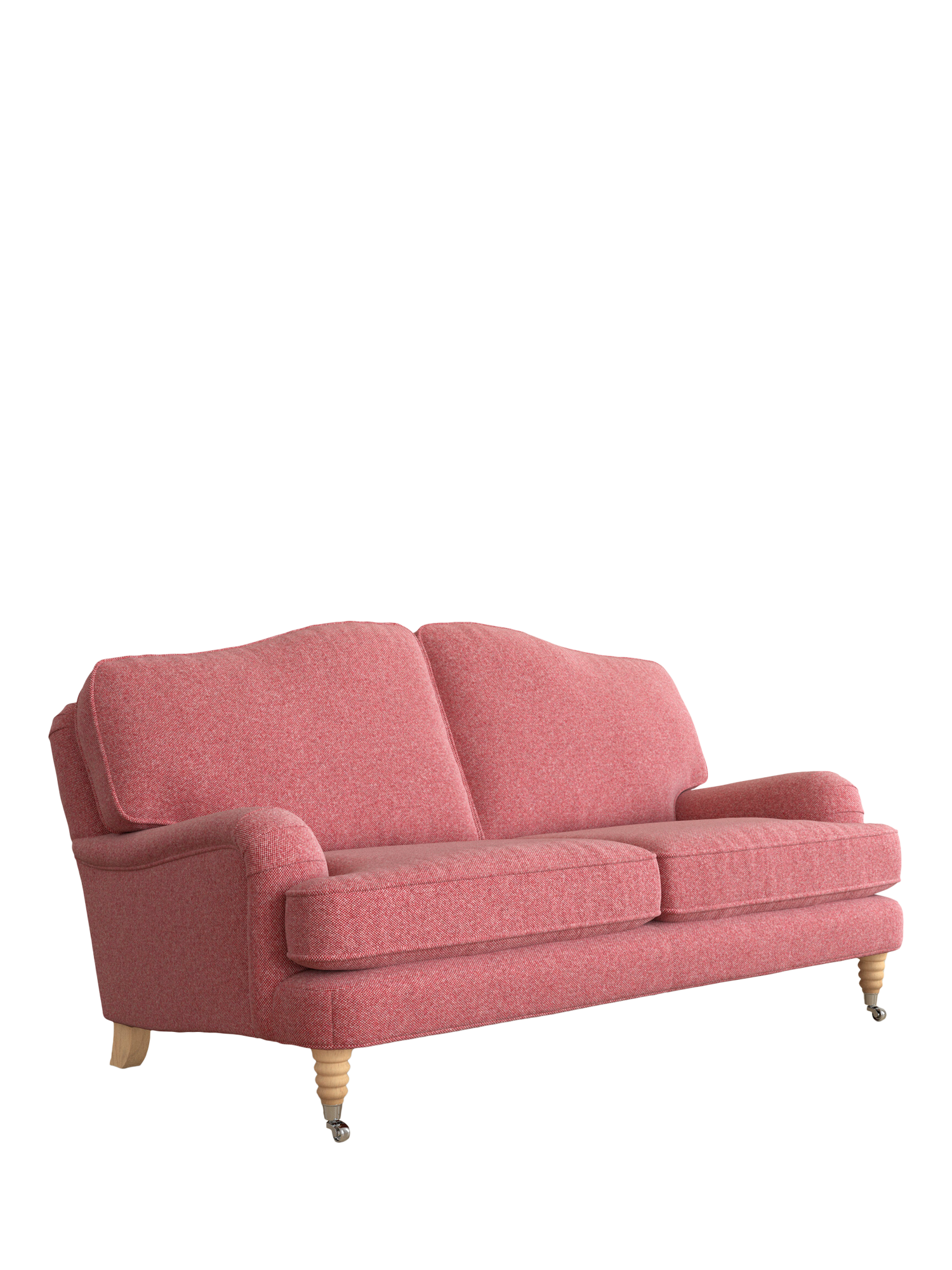 Lynden Range, Laura Ashley Lynden Medium 2 Seater Sofa, Oak Leg, Anneliese Rosewood Red