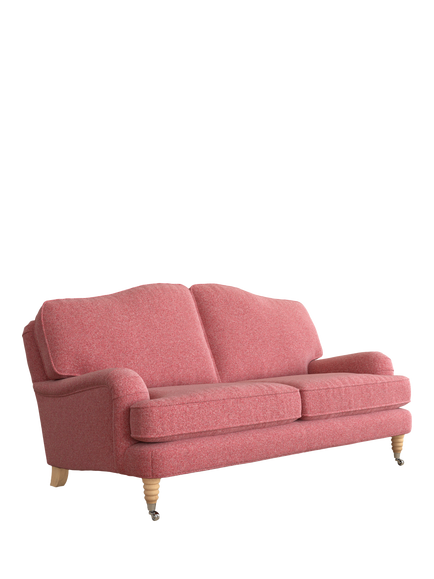 Laura Ashley Lynden Medium 2 Seater Sofa, Oak Leg, Anneliese Rosewood Red