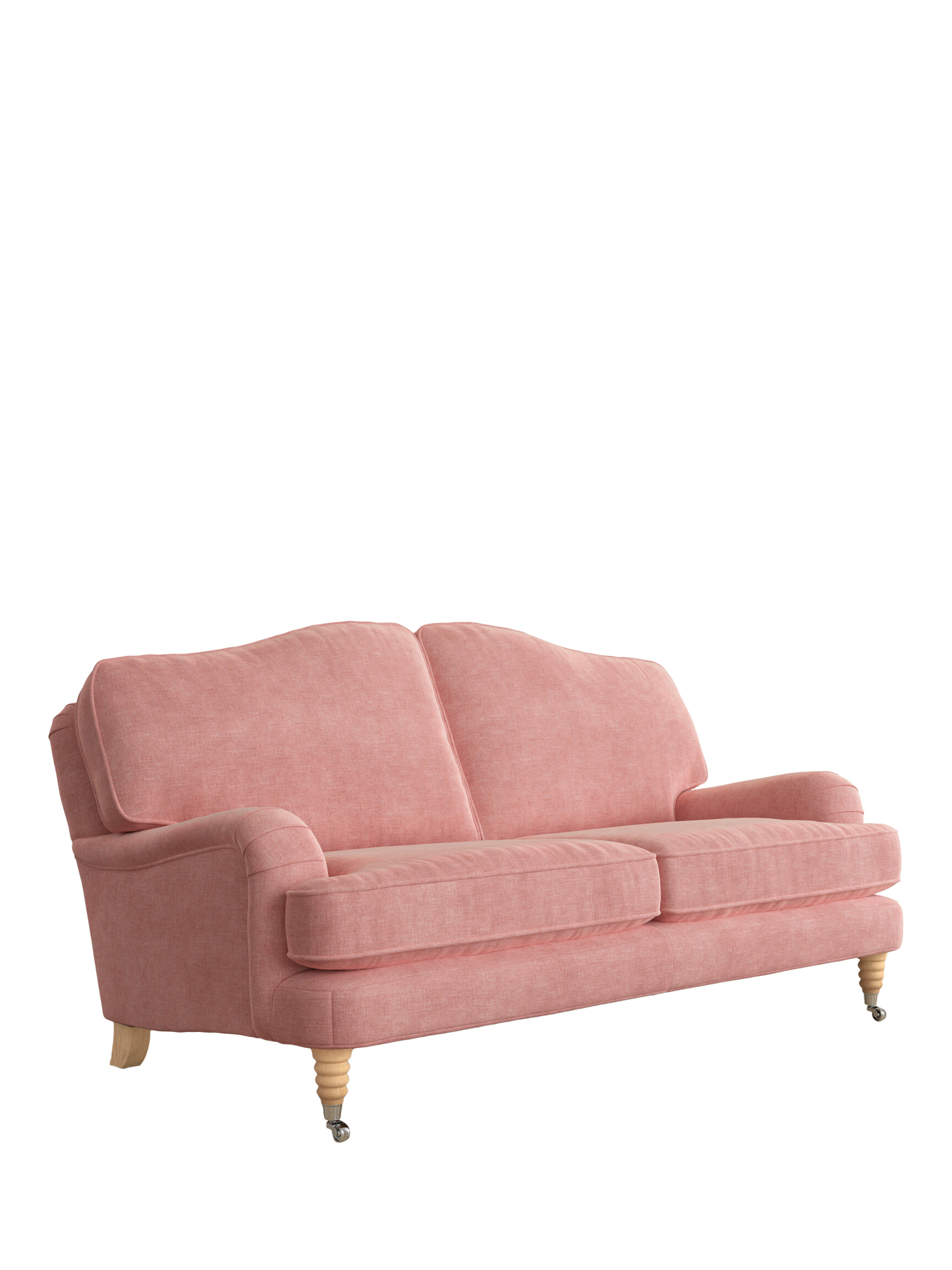 Lynden Range, Laura Ashley Lynden Medium 2 Seater Sofa, Oak Leg, Bainton Old Rose Pink