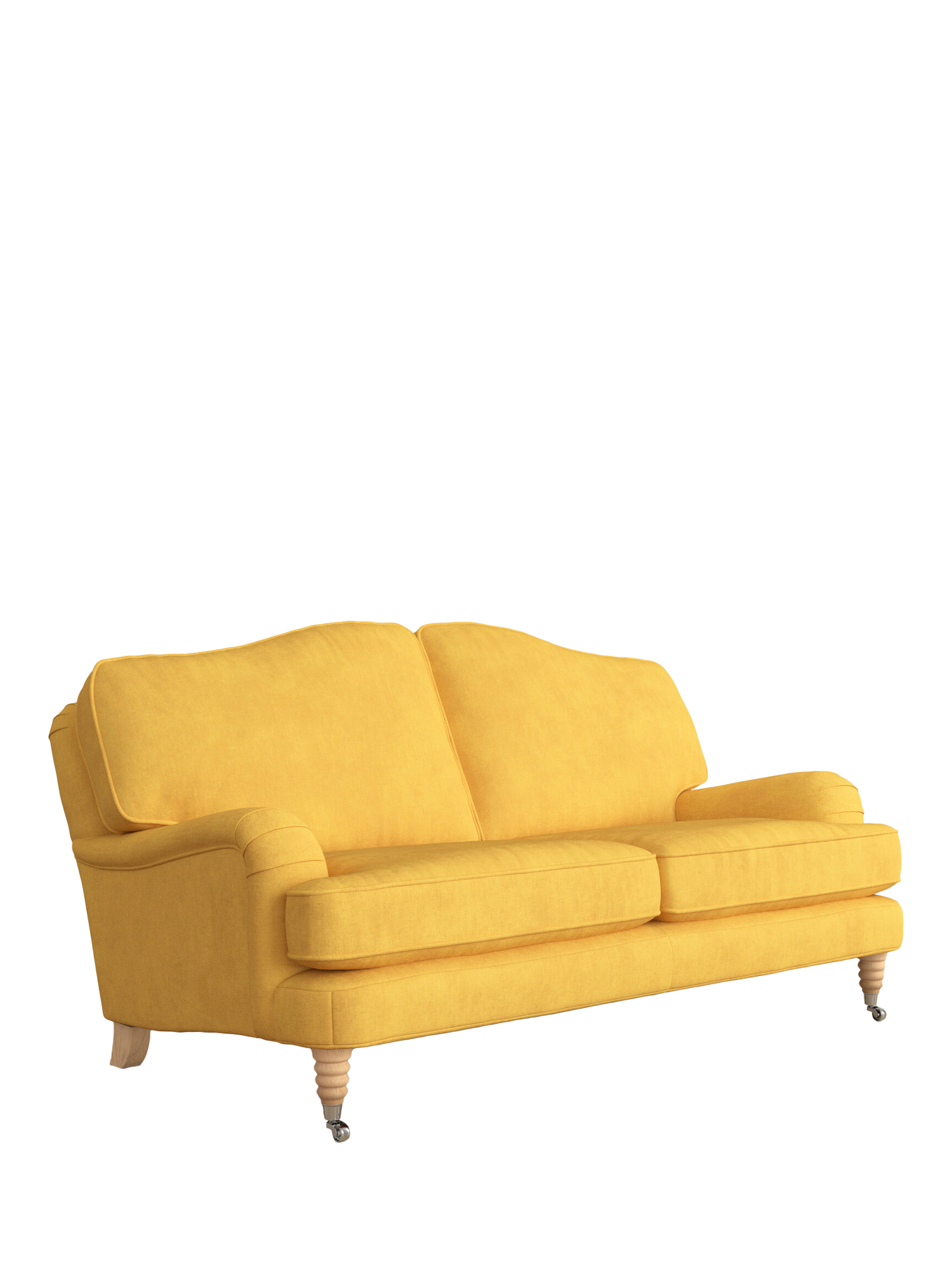 Lynden Range, Laura Ashley Lynden Medium 2 Seater Sofa, Oak Leg, Bainton Ochre Yellow