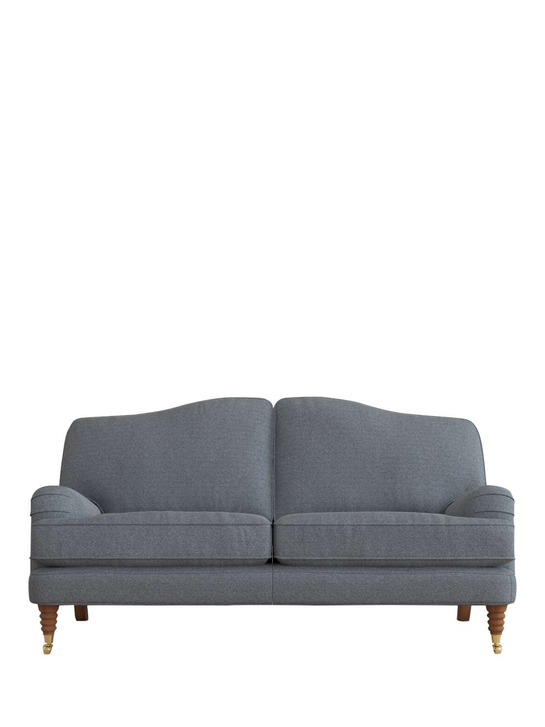 Lynden Range, Laura Ashley Lynden Medium 2 Seater Sofa, Teak Leg, Anneliese Midnight Blue
