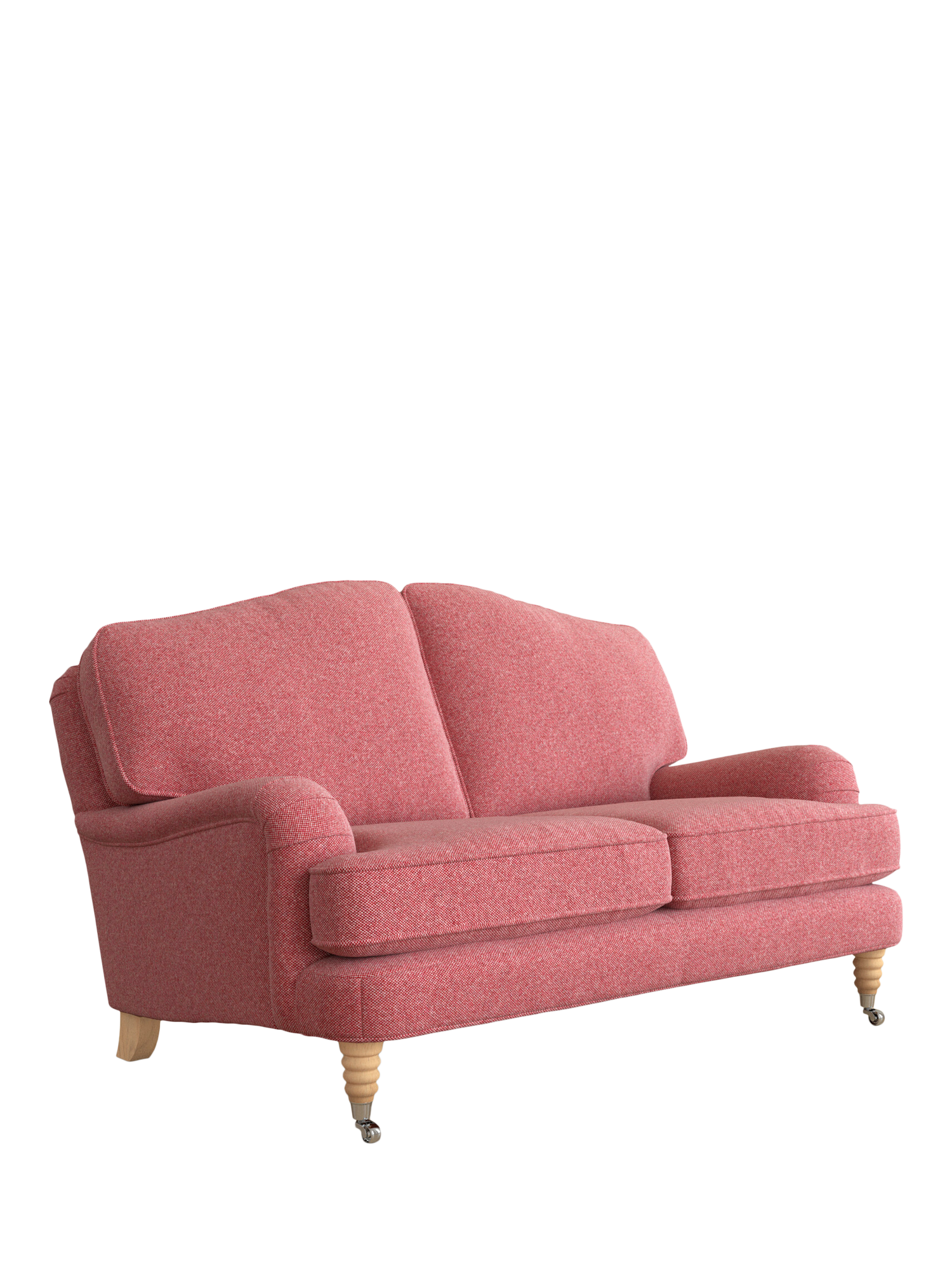 Lynden Range, Laura Ashley Lynden Small 2 Seater Sofa, Oak Leg, Anneliese Rosewood Red