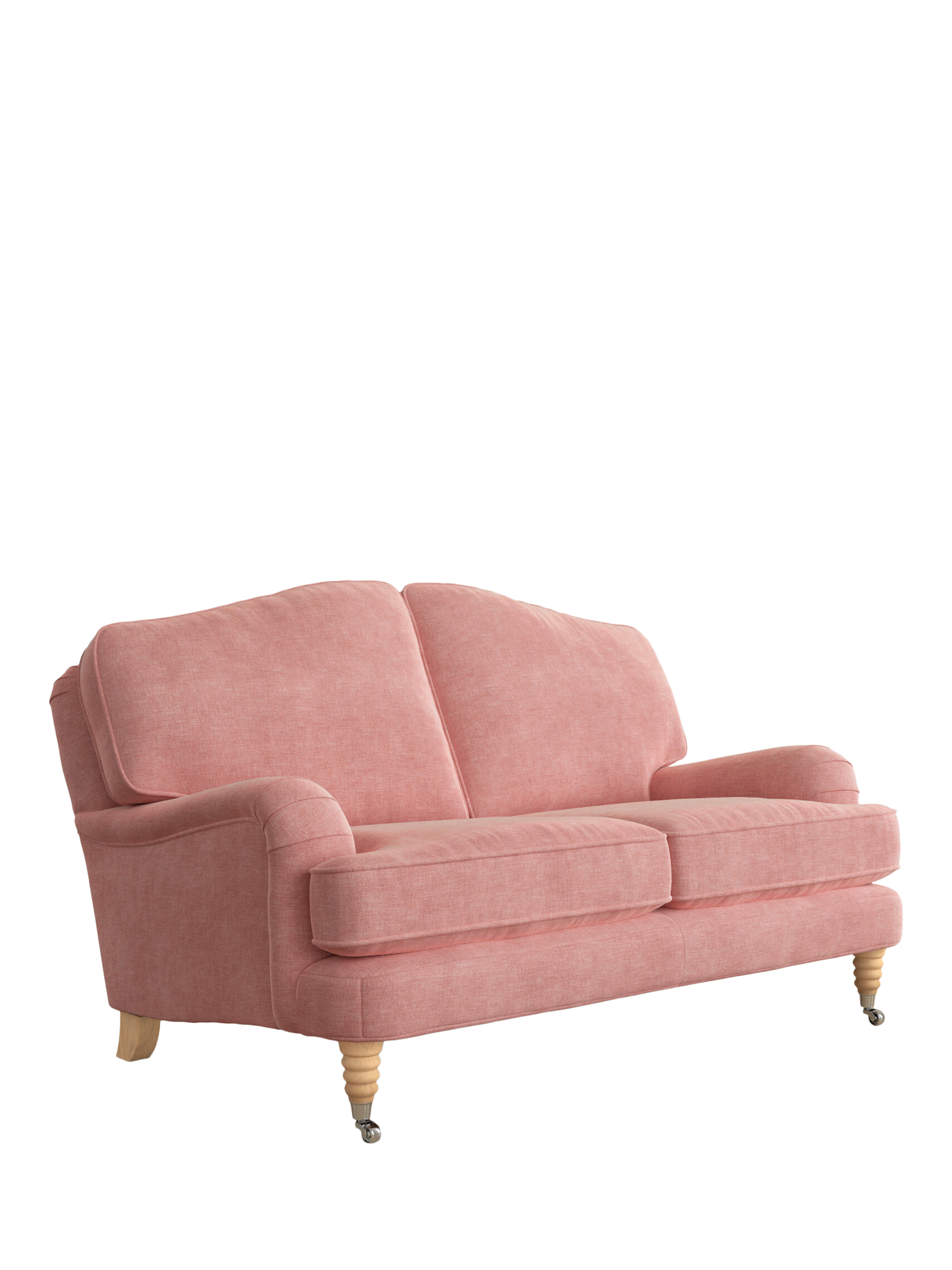 Lynden Range, Laura Ashley Lynden Small 2 Seater Sofa, Oak Leg, Bainton Old Rose Pink