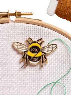 Caterpillar Cross Stitch Bee Kind Needle Minder - view 2, Multi
