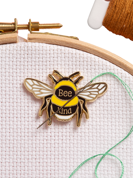 Caterpillar Cross Stitch Bee Kind Needle Minder - view 2, Multi