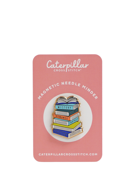 Caterpillar Cross Stitch Book Stack Needle Minder, Multi