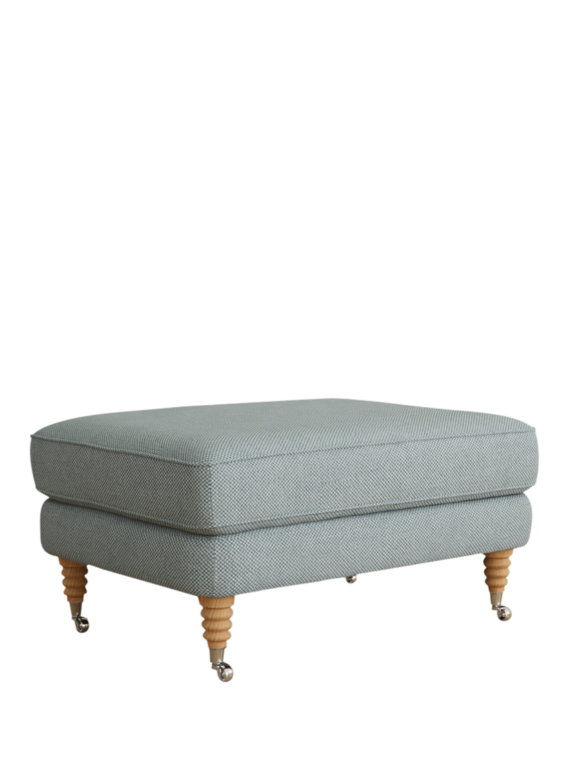 Lynden Range, Laura Ashley Lynden Footstool, Oak Leg, Anneliese Seaspray