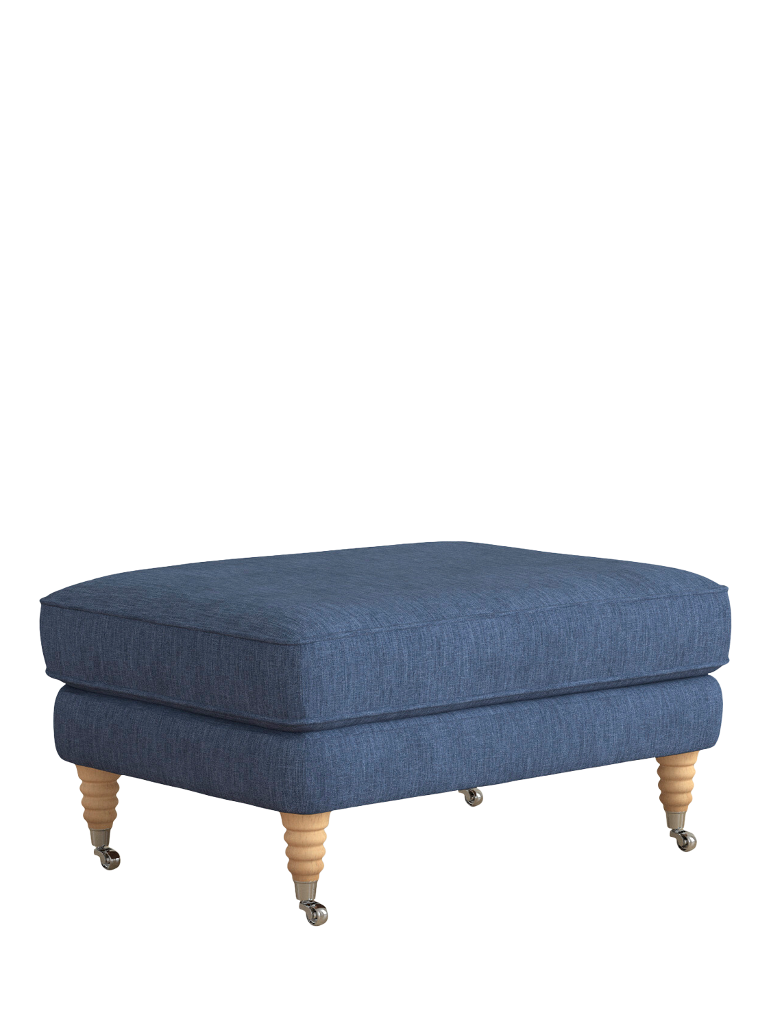 Lynden Range, Laura Ashley Lynden Footstool, Oak Leg, Bainton Midnight Navy