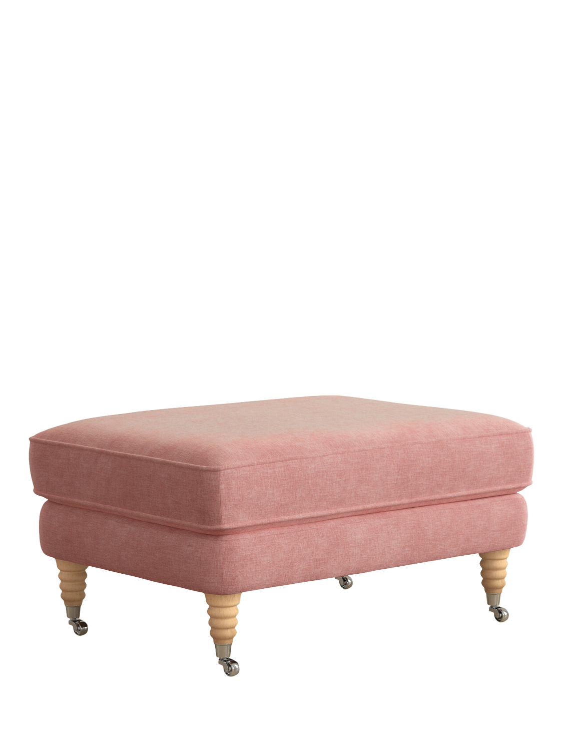Lynden Range, Laura Ashley Lynden Footstool, Oak Leg, Bainton Old Rose Pink