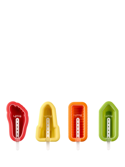Lékué Icon Fun Shaped Ice Cream Moulds, Set of 4, Multi, Multi