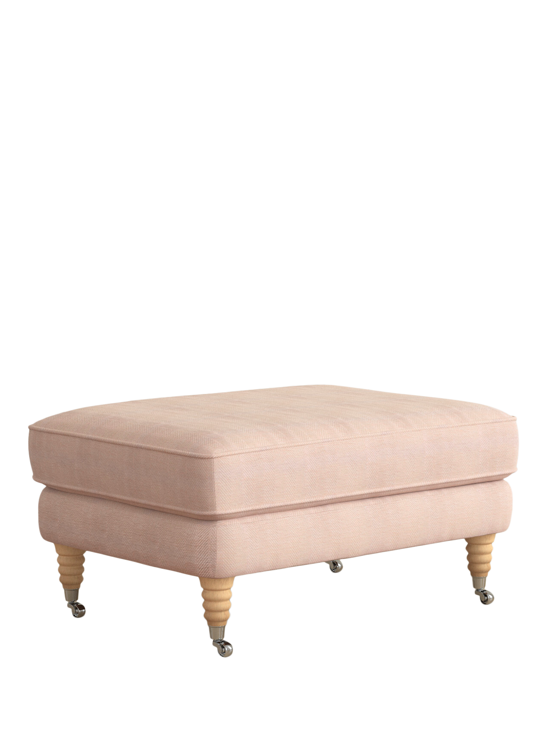 Lynden Range, Laura Ashley Lynden Footstool, Oak Leg, Edwin Blush Pink