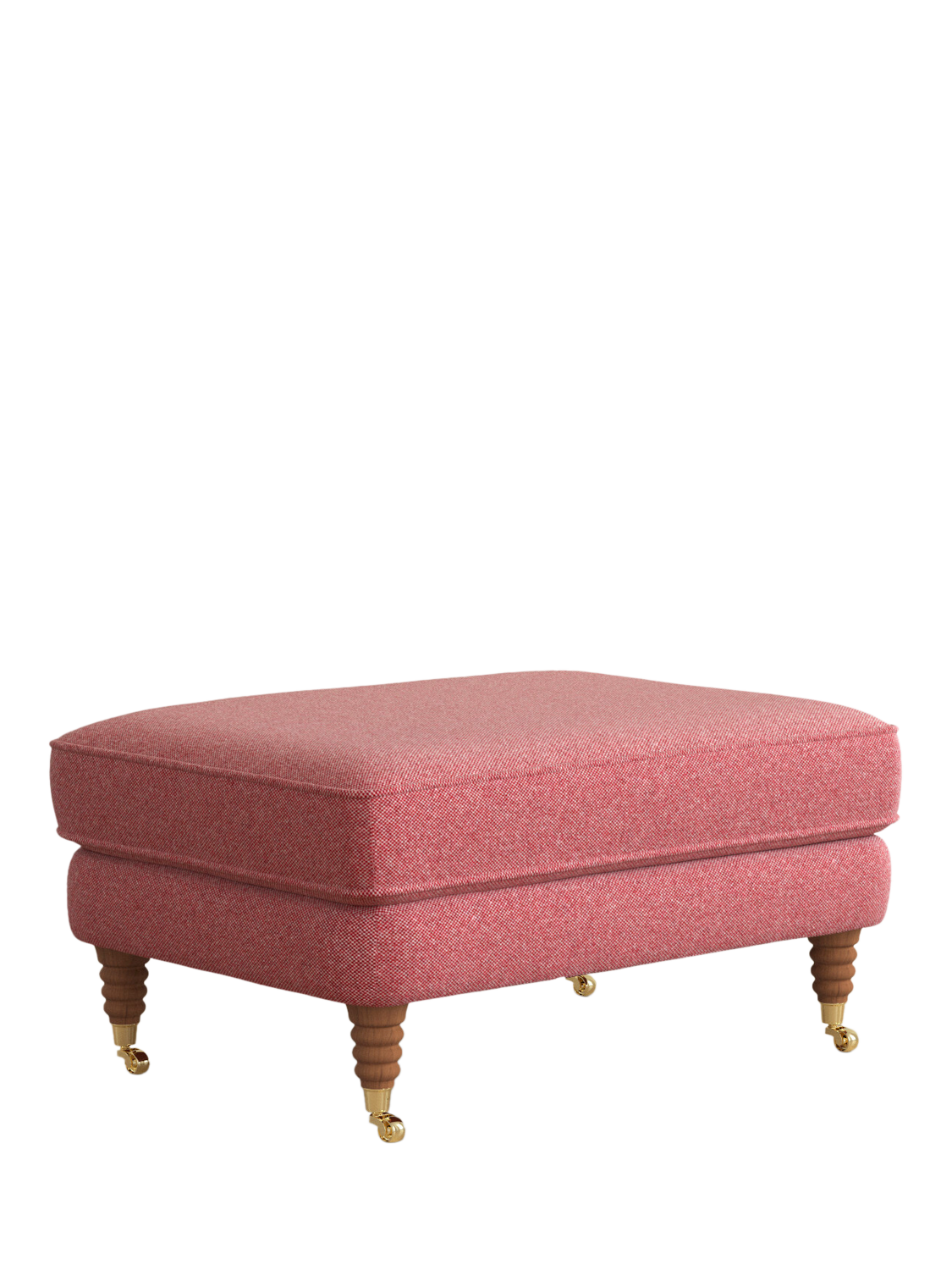 Lynden Range, Laura Ashley Lynden Footstool, Teak Leg, Anneliese Rosewood Red