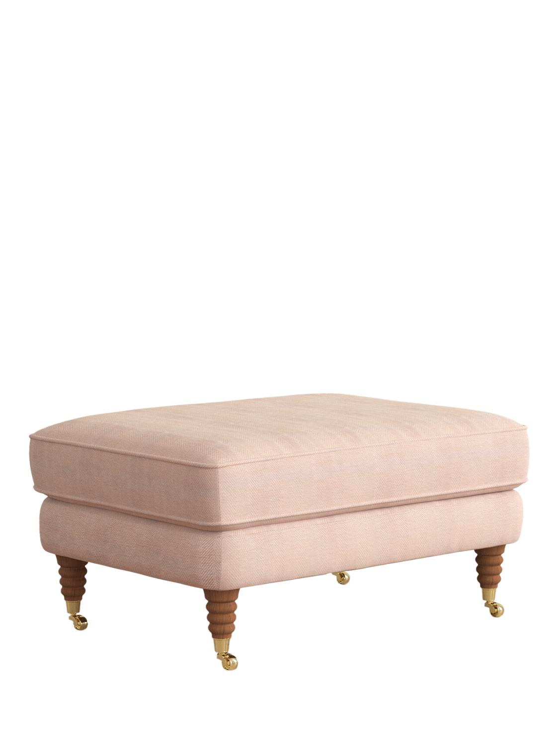 Lynden Range, Laura Ashley Lynden Footstool, Teak Leg, Edwin Blush Pink