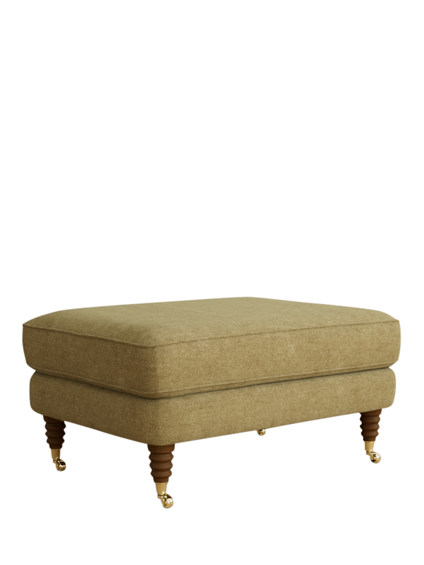 Lynden Range, Laura Ashley Lynden Footstool, Teak Leg, Orla Gold