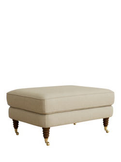 Laura Ashley Lynden Footstool, Teak Leg, Wooton Natural