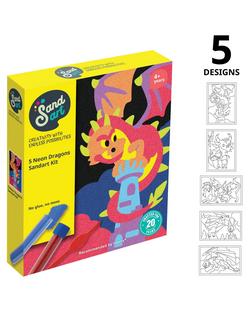 Sandart Neon Dragons Craft Kit - view 2, Multi