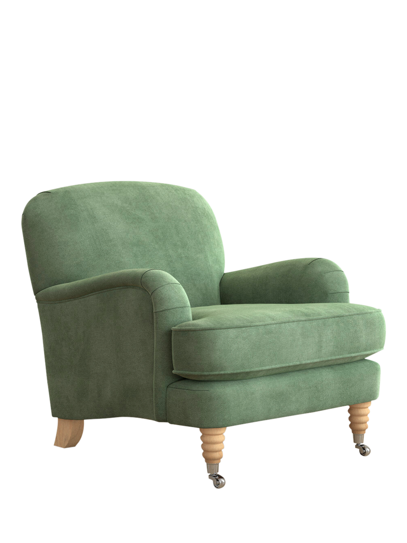 Lynden Range, Laura Ashley Lynden Armchair, Oak Leg, Orla Fresh Green