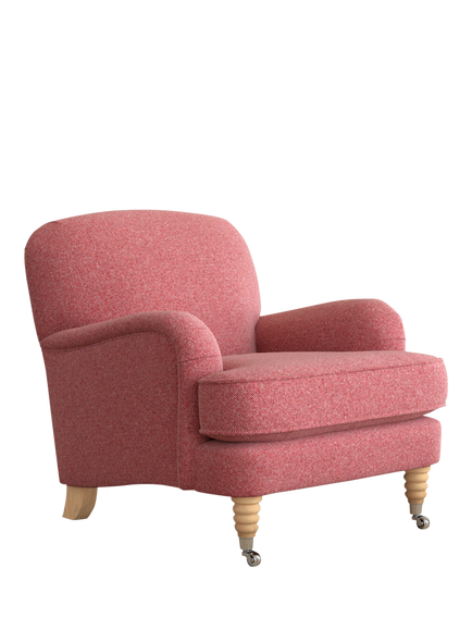 Laura Ashley Lynden Armchair, Oak Leg, Anneliese Rosewood Red