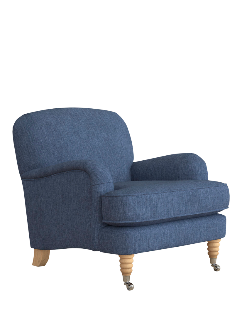 Lynden Range, Laura Ashley Lynden Armchair, Oak Leg, Bainton Midnight Navy