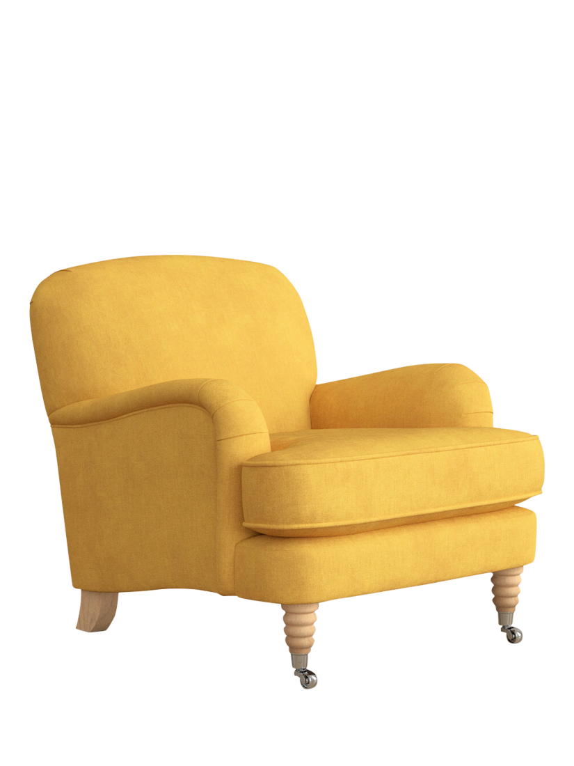Lynden Range, Laura Ashley Lynden Armchair, Oak Leg, Bainton Ochre Yellow