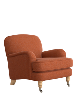 Laura Ashley Lynden Armchair, Oak Leg, Harley Terracotta Orange