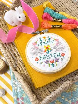The Make Arcade Mini Happy Easter Cross Stitch Kit, Multi