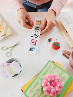 Cotton Clara Reading Cross Stitch Bookmark - view 2, Multi