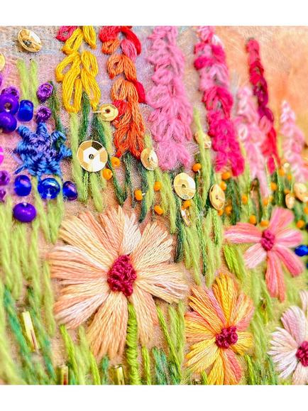 Rowandean Cosmos and Snapdragons Embroidery Kit - view 2, Multi