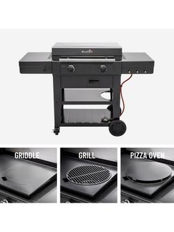 Char-Broil Versa-Tile 2-Burner Gas BBQ with Griddle & Pizza Oven - view 2, Black