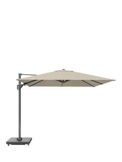 Pacific Challenger T2 Square Free-Arm Tilt Parasol & Wheeled Base with Cover, 3m, Champagne, Champagne