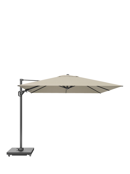 Pacific Challenger T2 Square Free-Arm Tilt Parasol & Wheeled Base with Cover, 3m, Champagne, Champagne