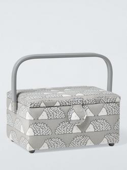 John Lewis Spike Medium Rectangular Sewing Basket, Grey