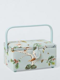 John Lewis Treetop Medium Rectangular Sewing Basket, Green