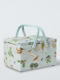 John Lewis Treetop Twin Lid Sewing Basket, Green