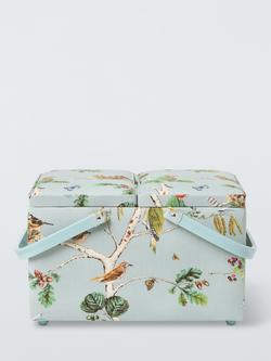 John Lewis Treetop Twin Lid Sewing Basket - view 2, Green